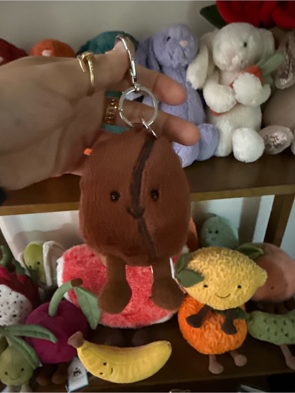 Jellycat Coffee Bean Keychain